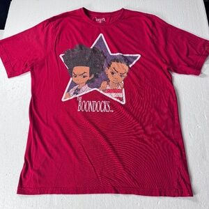 Men's The Boondocks Huey & Riley Star Logo Graphic T-Shirt Adult Swim Anime Tee